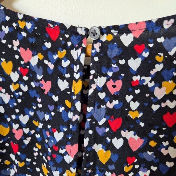 EUC LOFT HEARTS PRINT COLORFUL TOP BABYDOLL STYLE SIZE SMALL - Picture 11 of 16